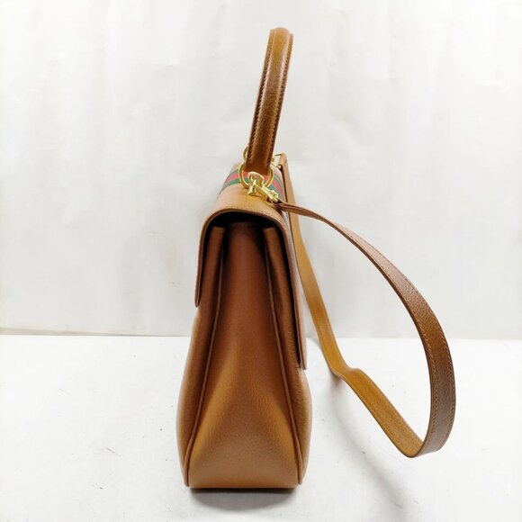 Gucci Hand Bag Sherry Line Brown Leather 778-080525 - Picture 4 of 14